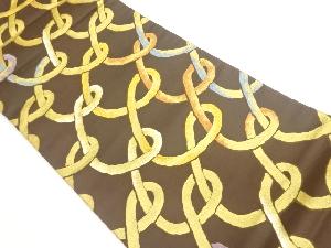 長谷川織物製変わり曲線模様織出し袋帯